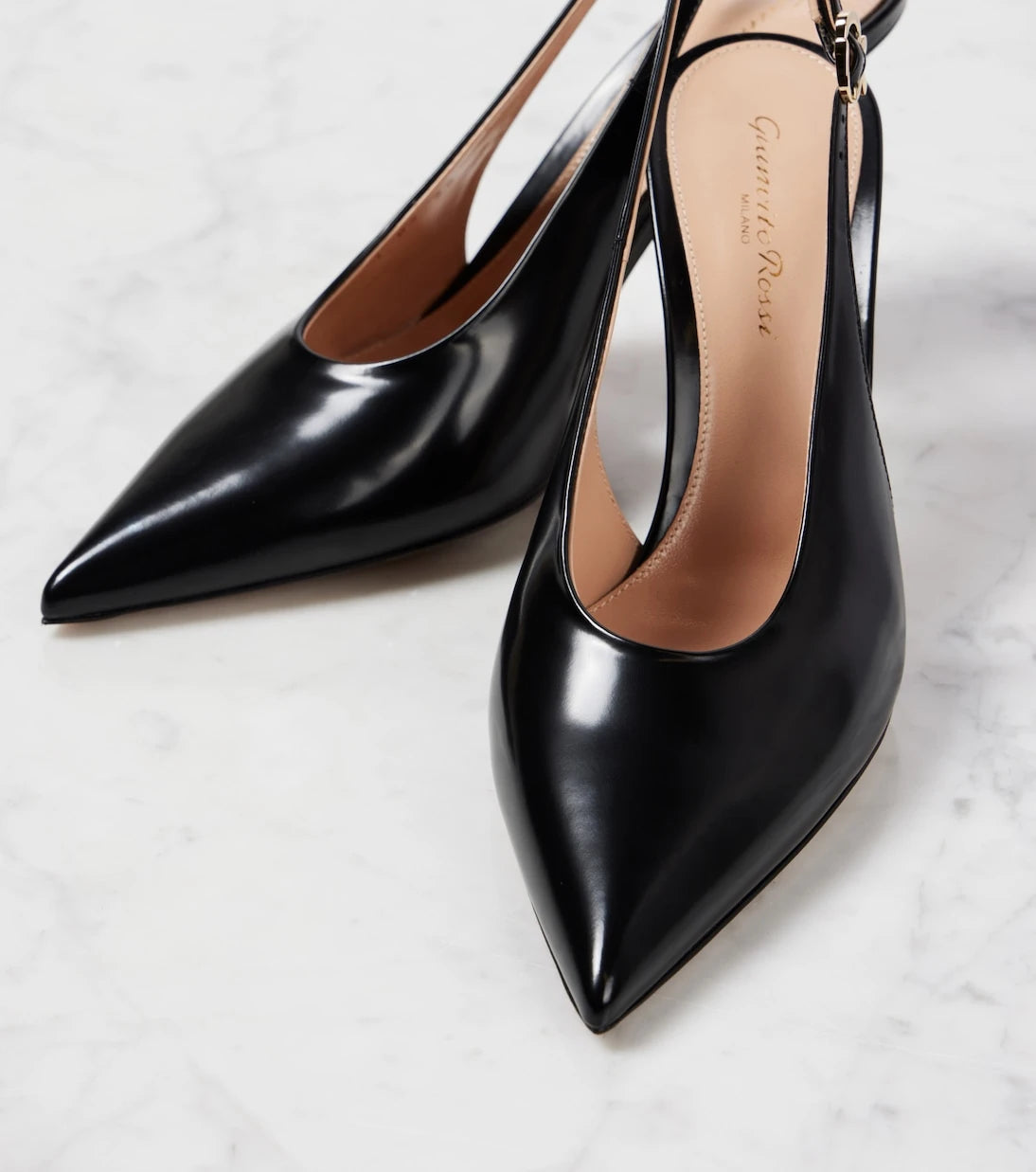 Gianvito Rossi - Robbie 85 leather slingback pumps