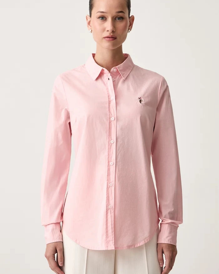 U.S. Polo Assn. Kadın Pamuklu Classic Fit Poplin Gömlek