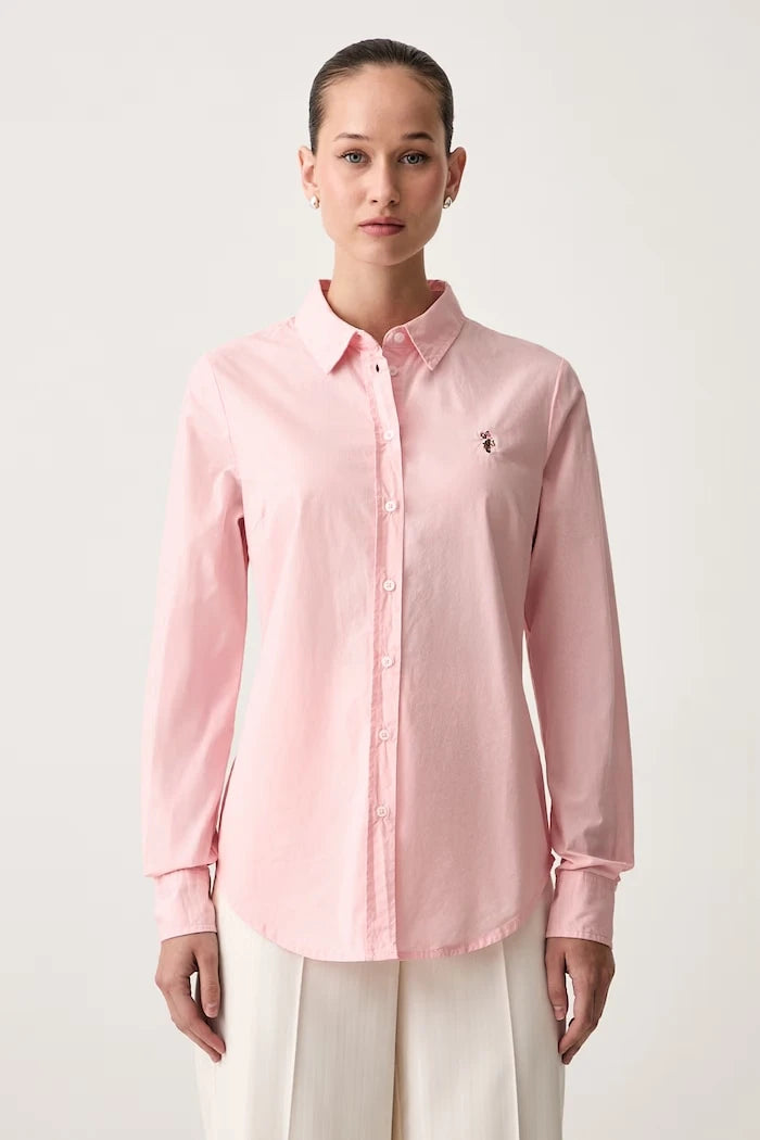 U.S. Polo Assn. Kadın Pamuklu Classic Fit Poplin Gömlek