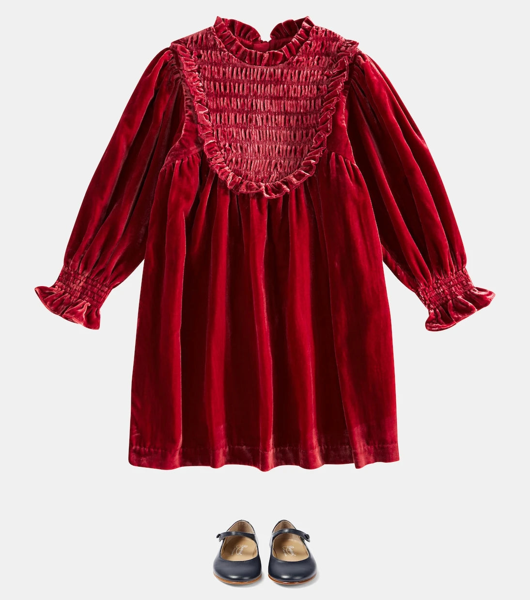 C'era Una Volta - Dolores smocked velvet dress