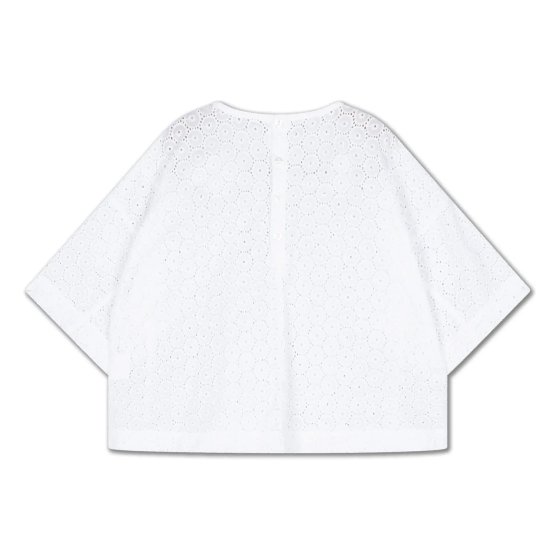 Repose AMS - Back buttoned blouse Embroidery Anglaise Organic cotton | White