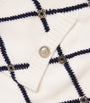 White Wool-Blend Jacquard Cardigan