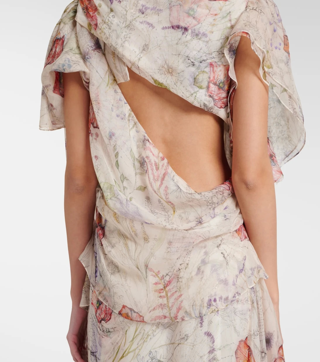 McQueen - Meadow floral silk chiffon gown