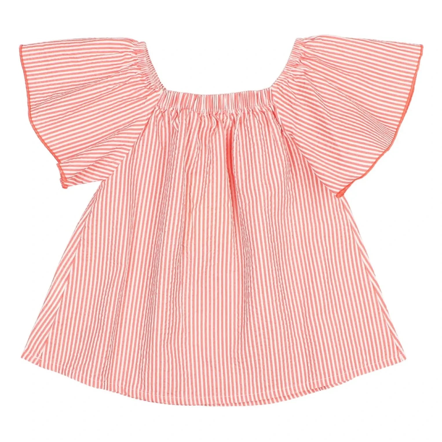 Búho - Seersucker striped blouse | Red