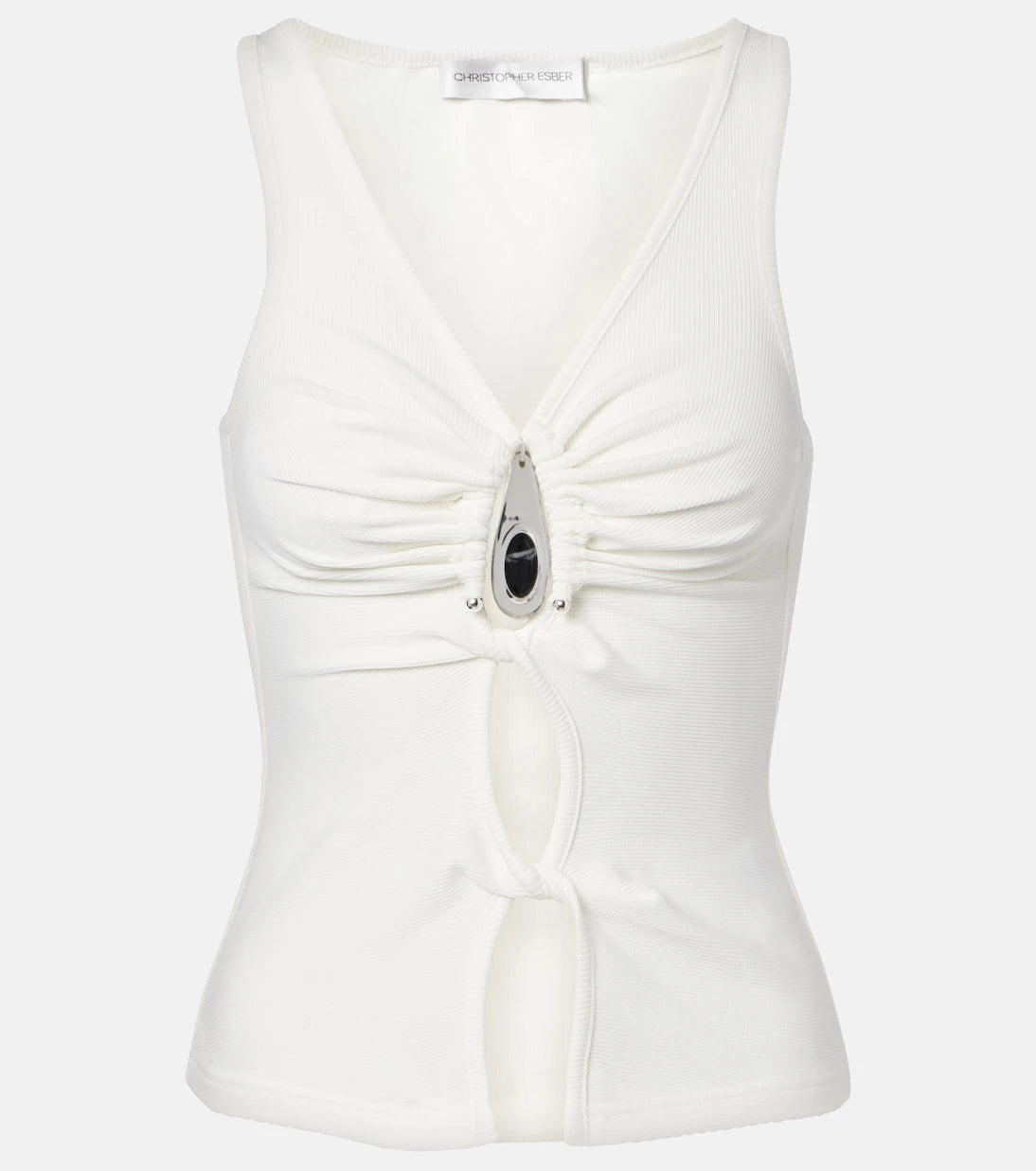 Christopher Esber - Cutout ribbed-knit top