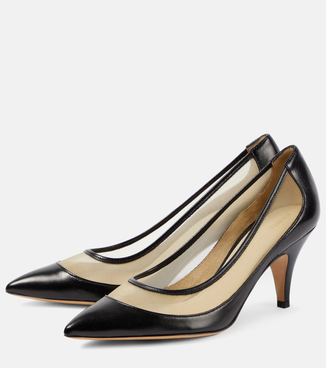 Khaite - River leather and mesh pumps