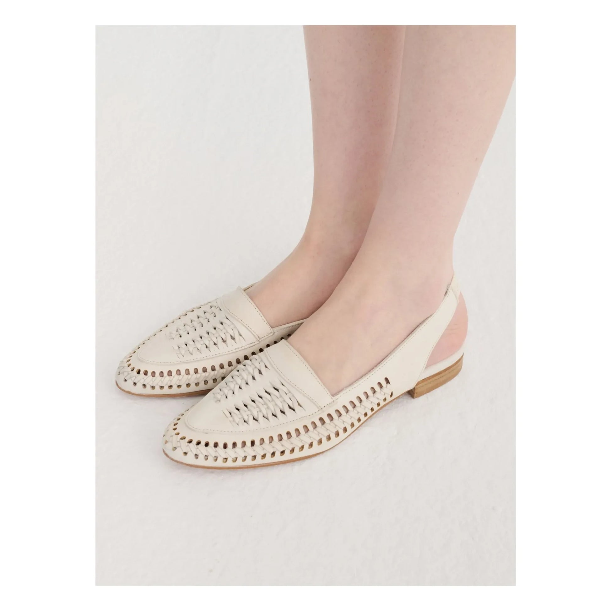 Bobo Choses - Braided Leather Slingback | Ecru