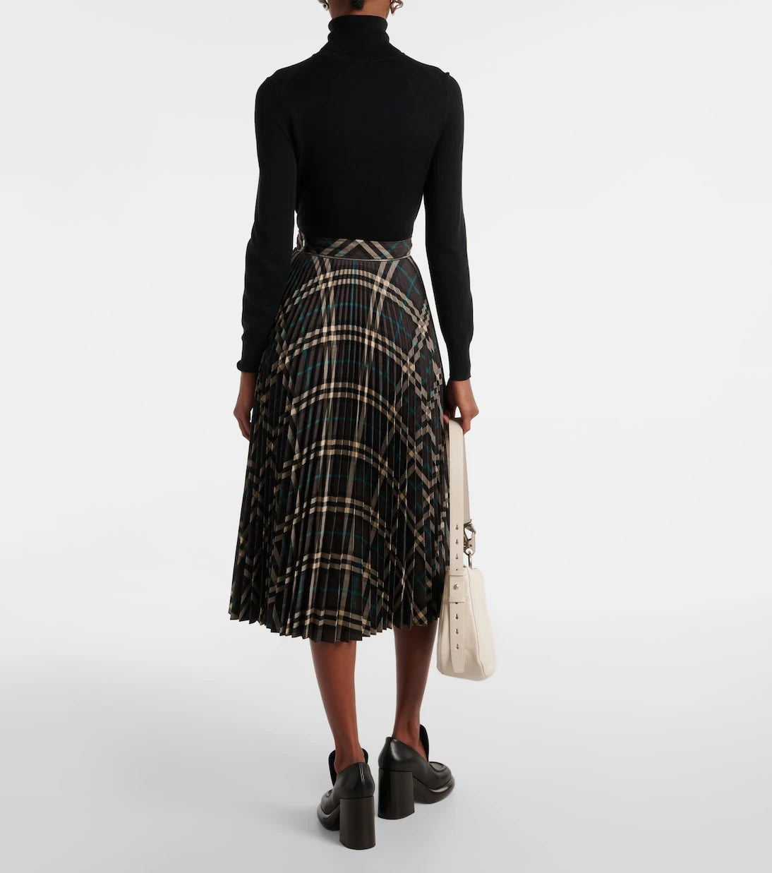 Burberry - Pleated checked midi skirt