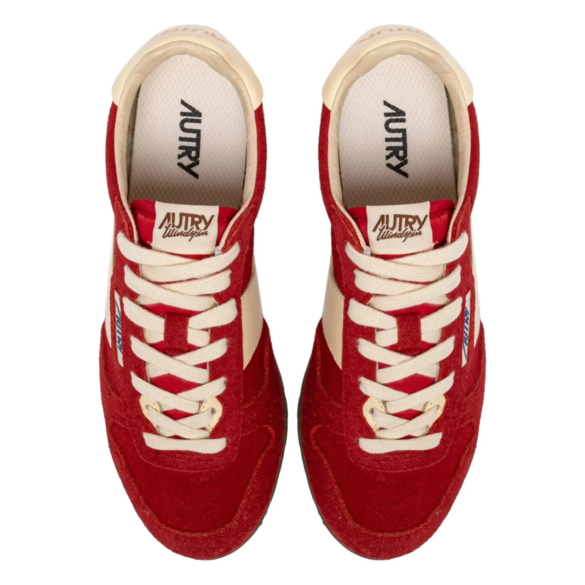 Autry - Windspin Low Two-tone Suede and Leather Basket | Red