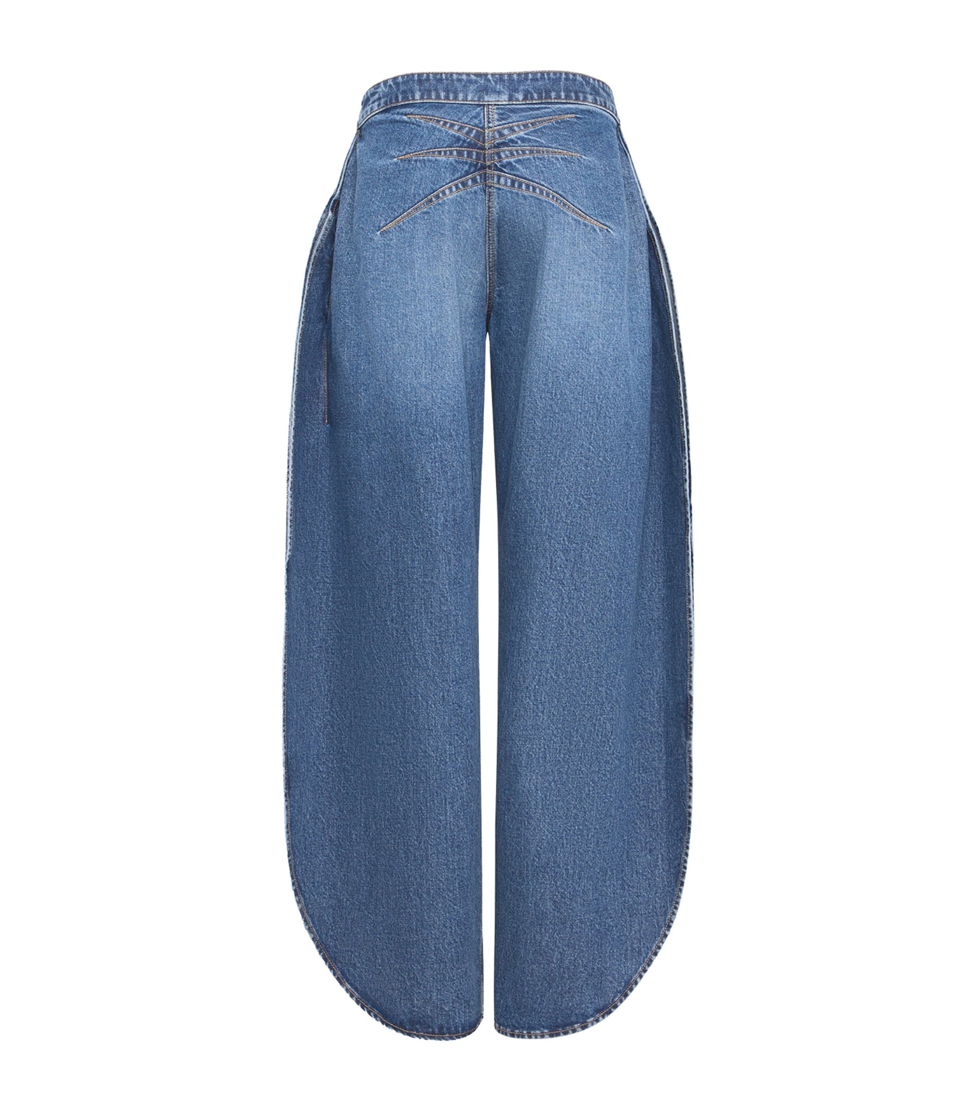 Alaïa Blue Side-Slit Round-Leg Jeans