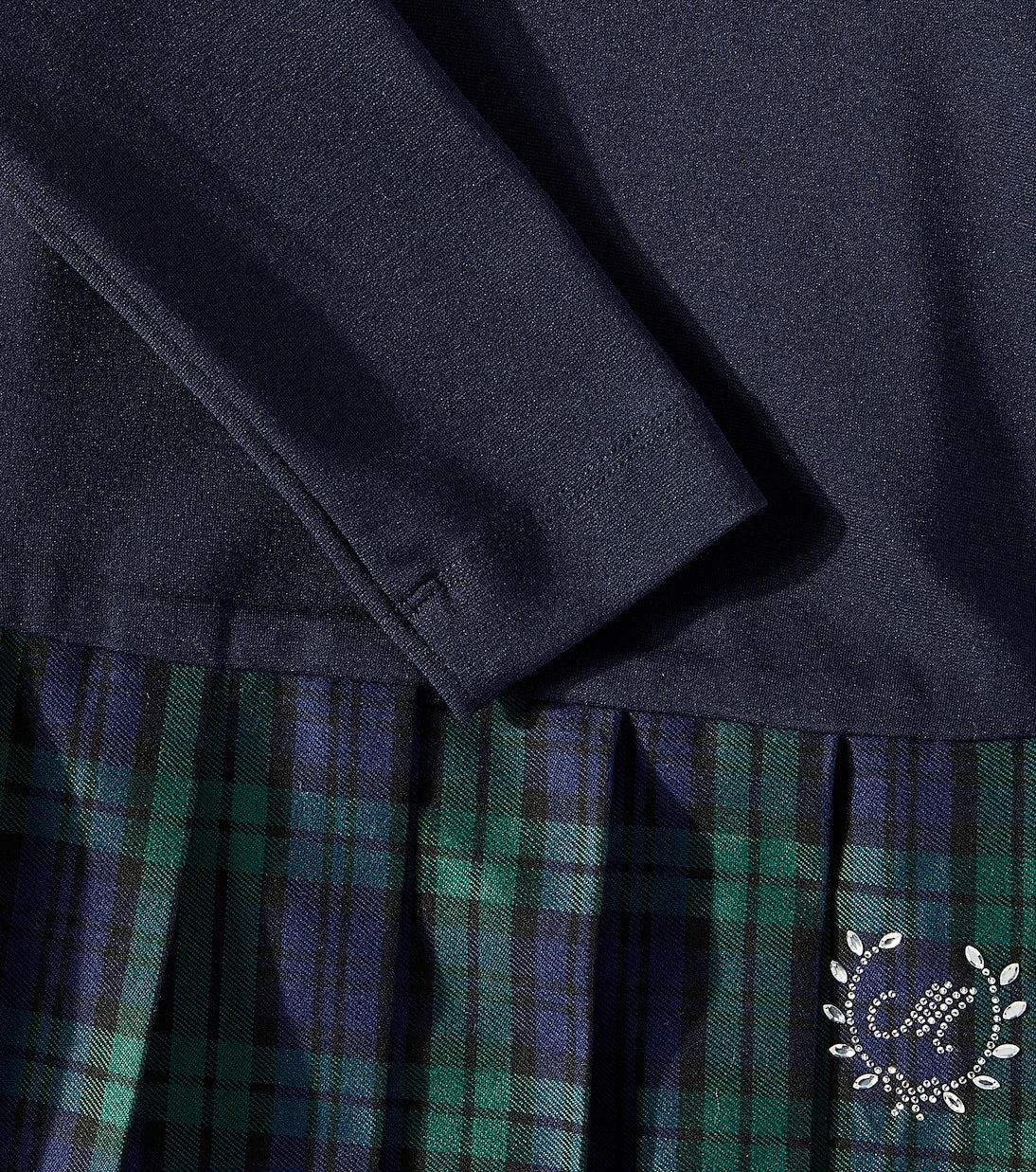 Monnalisa - Pleated plaid dress