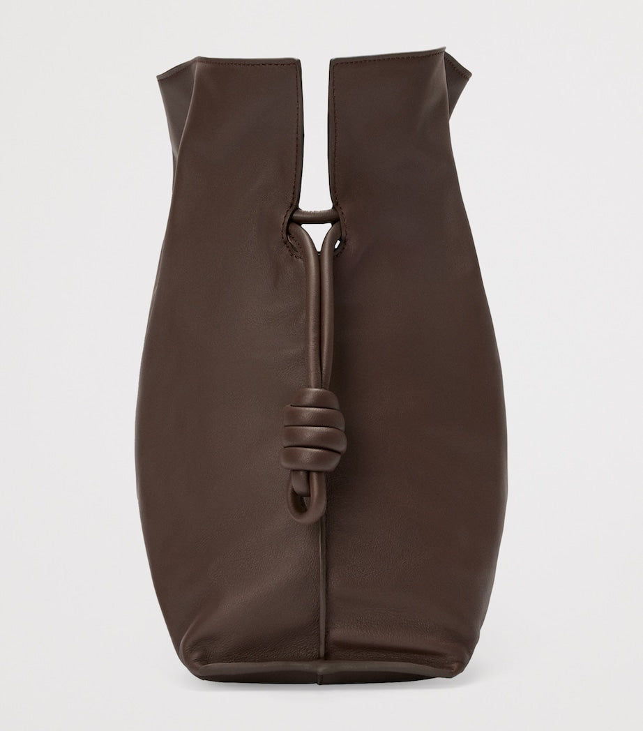 LOEWE Brown Large Leather Flamenco Purse