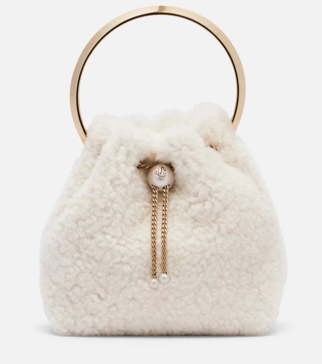 Jimmy Choo - Bon Bon Small shearling bucket bag