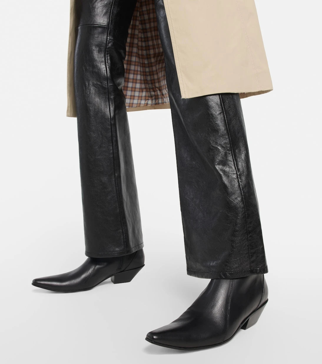 Acne Studios - جزمة رعاة البقر الجلدية