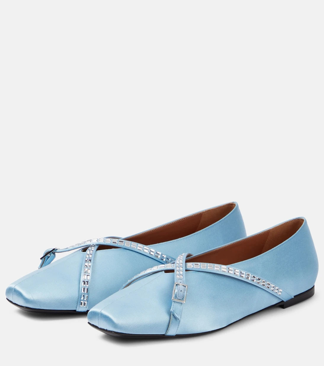 D'Accori - Cara embellished satin ballet flats