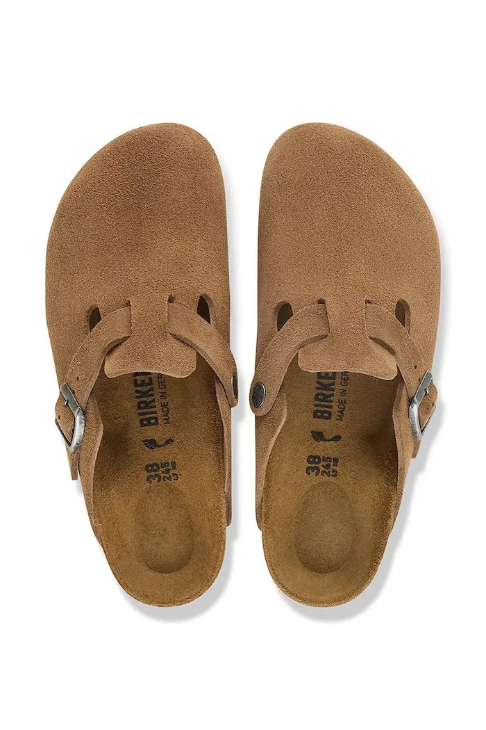 Birkenstock чехли сабо от велур Boston Suede Leather