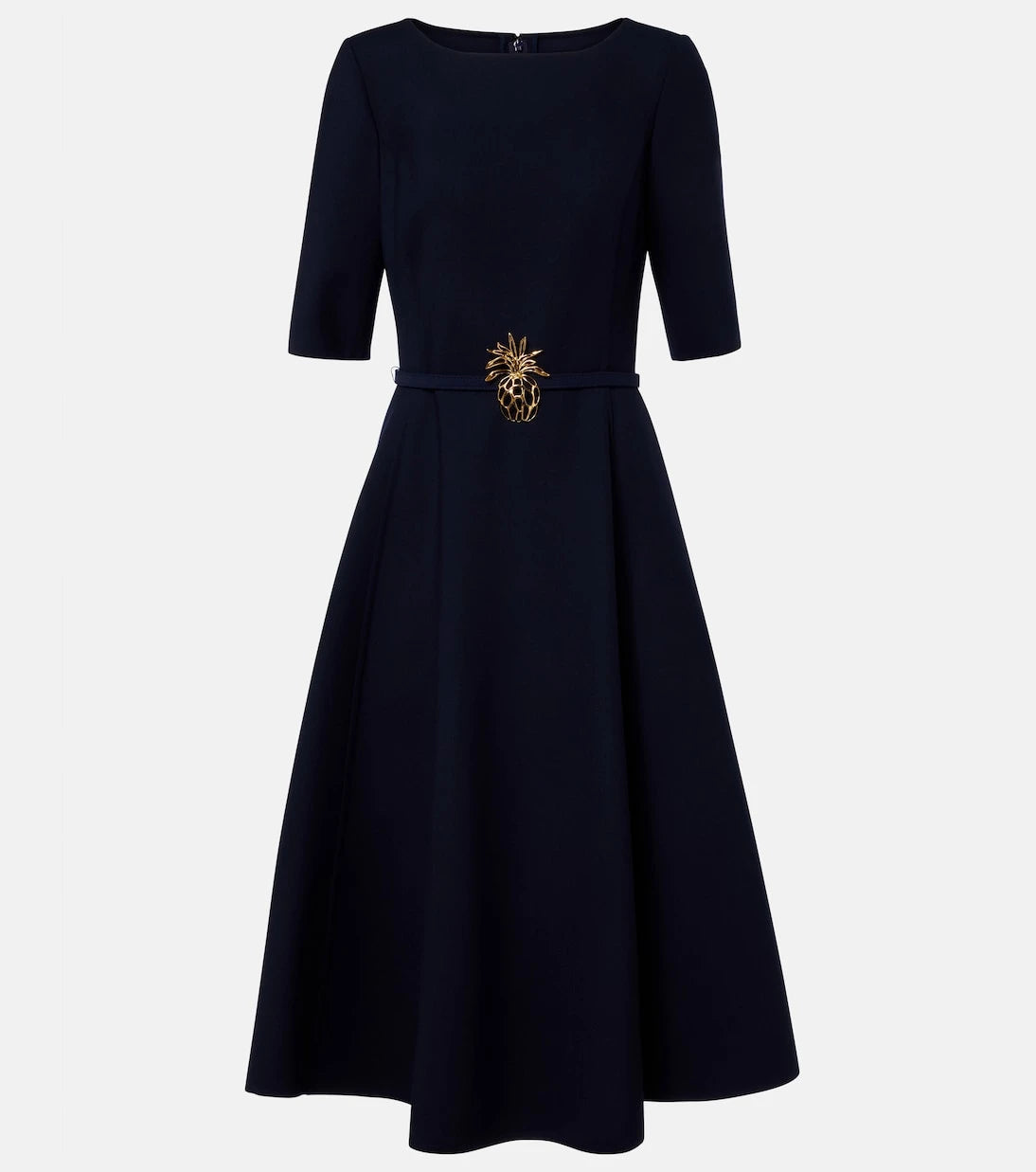 Oscar de la Renta - Belted wool-blend midi dress