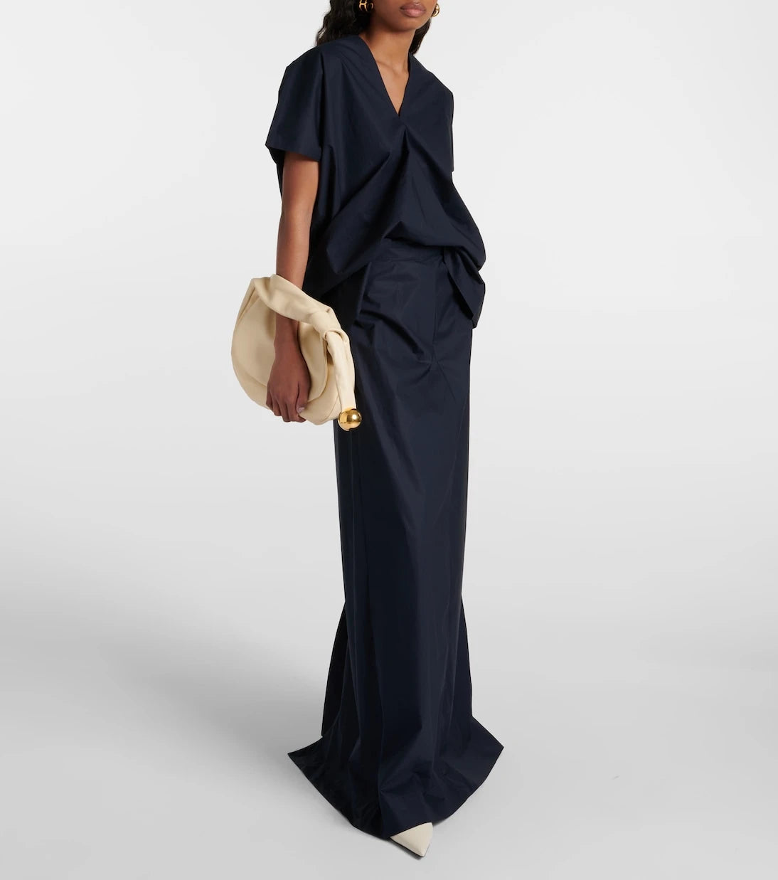 Plan C - Mid-rise cotton maxi skirt
