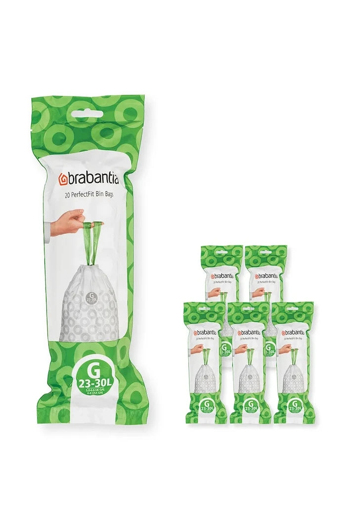 Brabantia PerfectFit Çöp Torbaları, G, 23-30 L, 6 x 20 adet