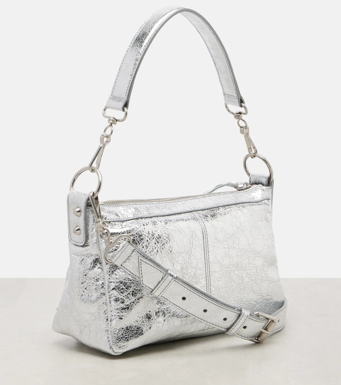 Balenciaga - حقيبة كتف Le City Moto Mini من الجلد