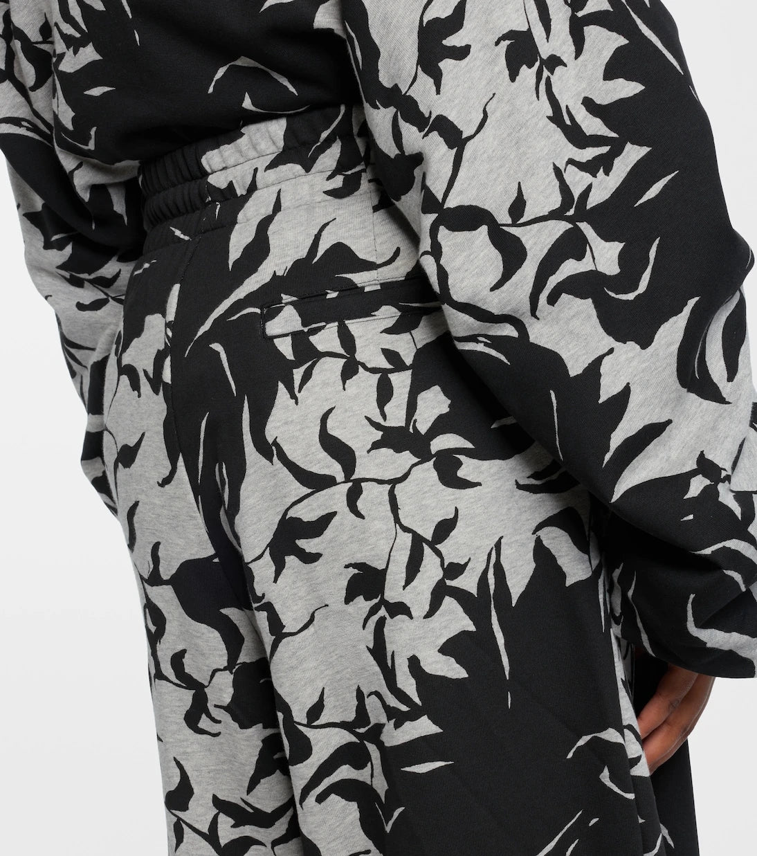 Dries Van Noten - بنطال رياضي بليسيه من قطن الجيرسيه بنقشة زهور