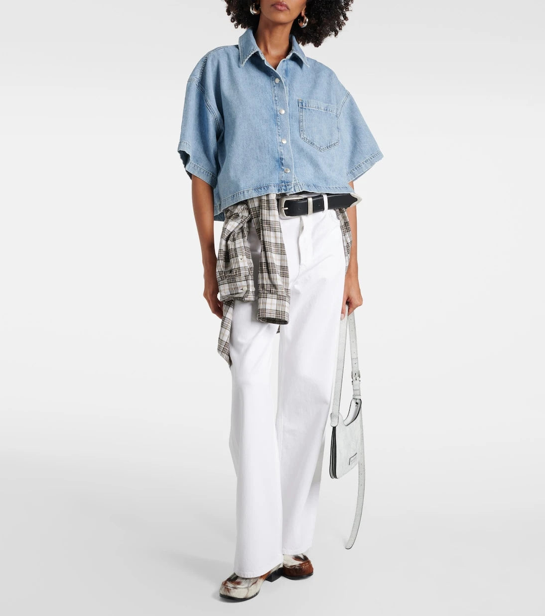 Agolde - Rona Box cropped denim shirt