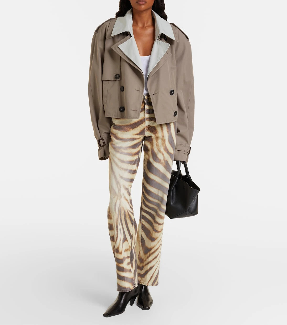 7 For All Mankind - Stovepipe zebra-print straight jeans