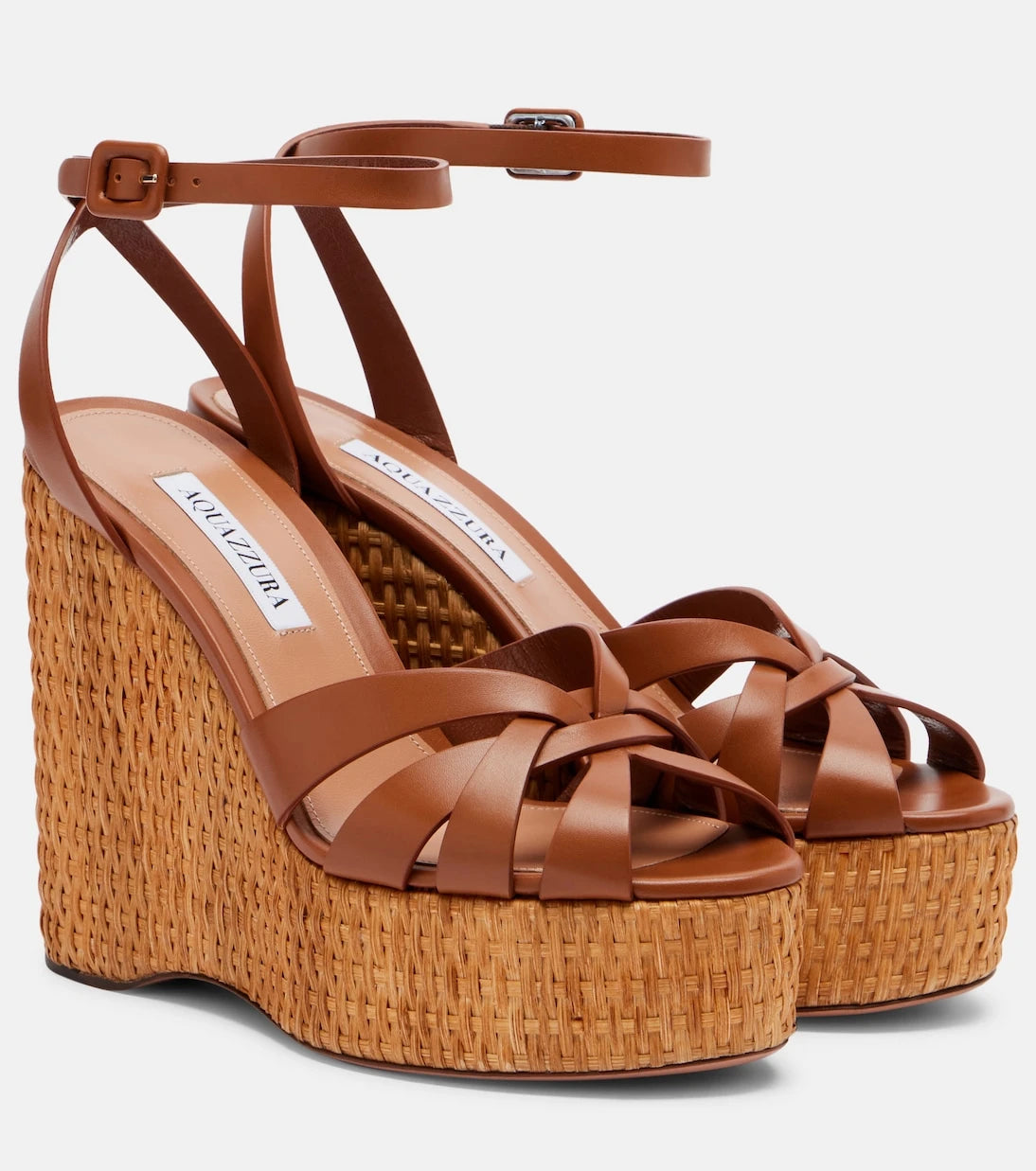 Aquazzura - Copacabana leather wedge sandals