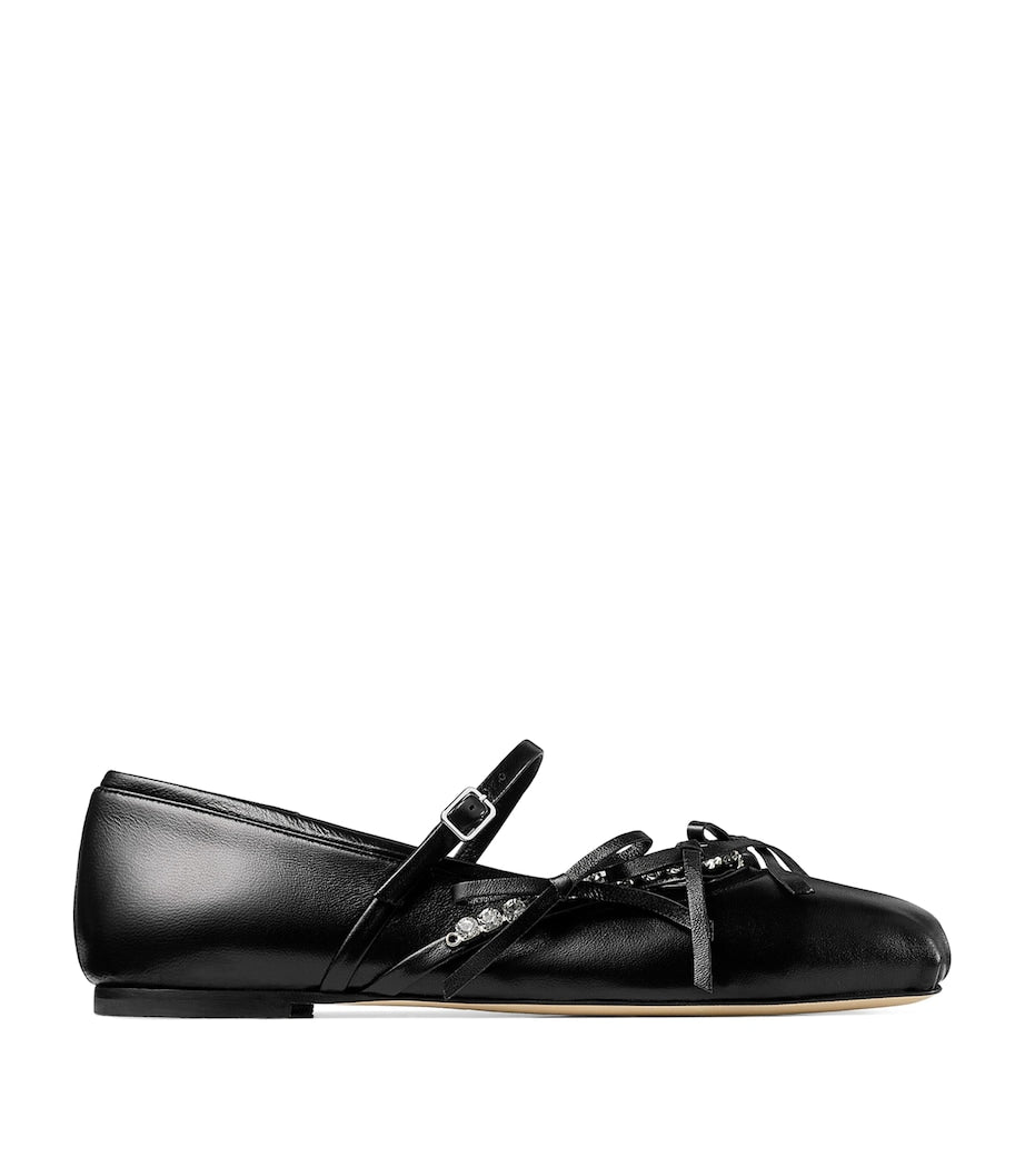 Jimmy Choo Multi Loli Leather Ballerina Flats