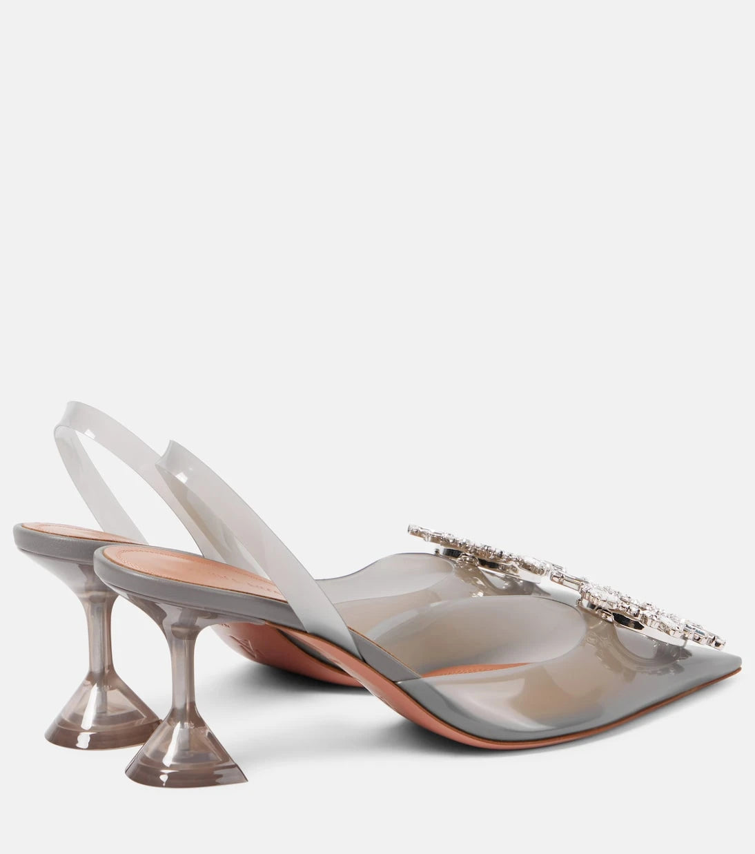 Amina Muaddi - Begum Glass 70 PVC slingback pumps