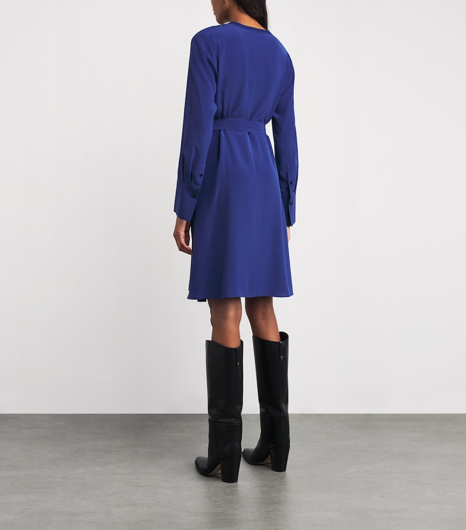 Blue Silk V-Neck Siam Mini Dress