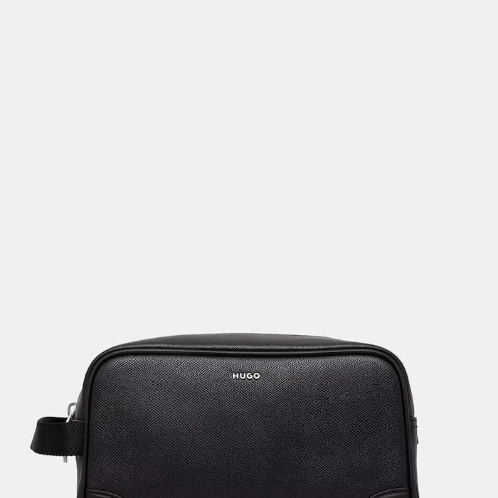 HUGO erkek suni deri seyahat kozmetik çantası GO-BAG WASHBAG