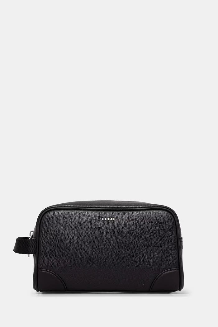 HUGO erkek suni deri seyahat kozmetik çantası GO-BAG WASHBAG