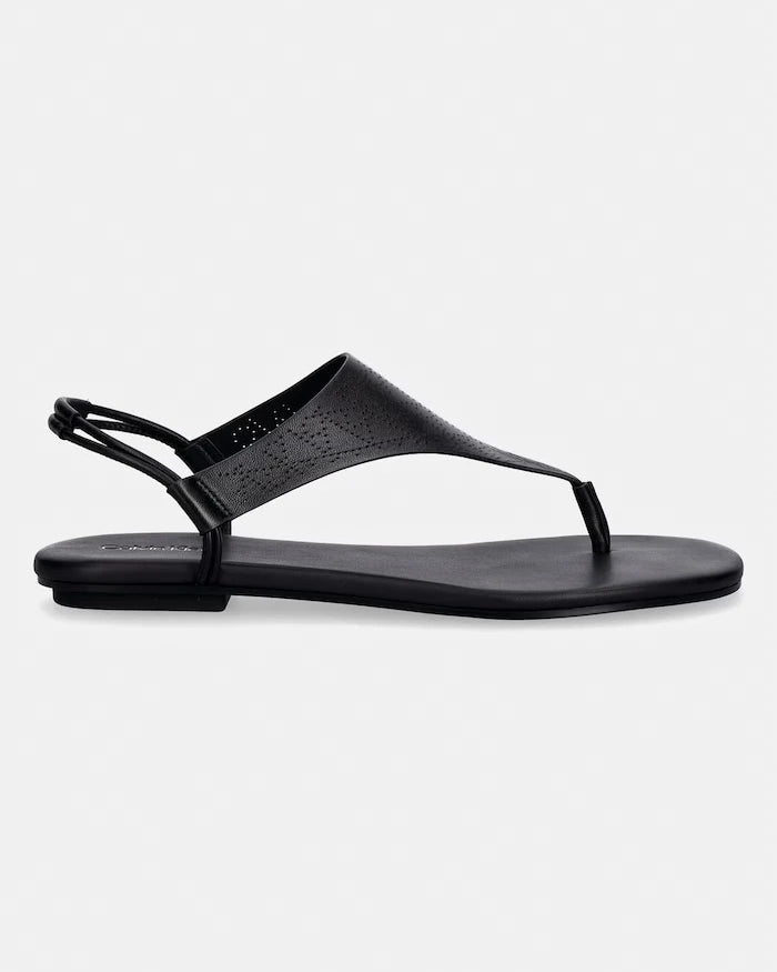 Calvin Klein kadın deri sandalet ORG FLAT SNDL THONG LTH AOP