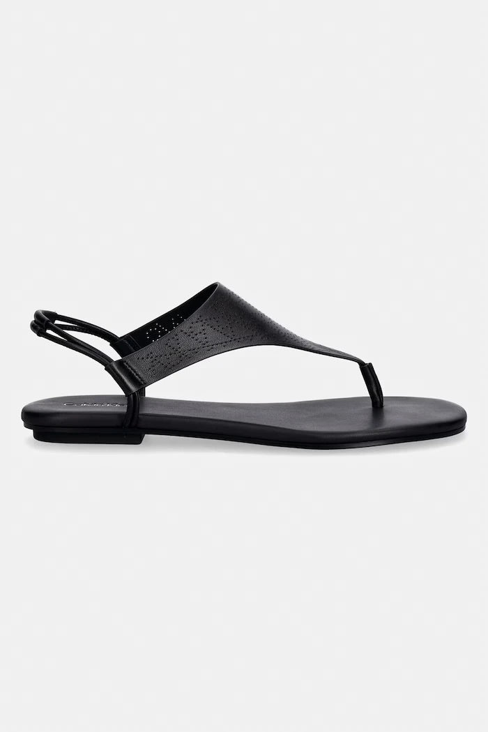 Calvin Klein kadın deri sandalet ORG FLAT SNDL THONG LTH AOP