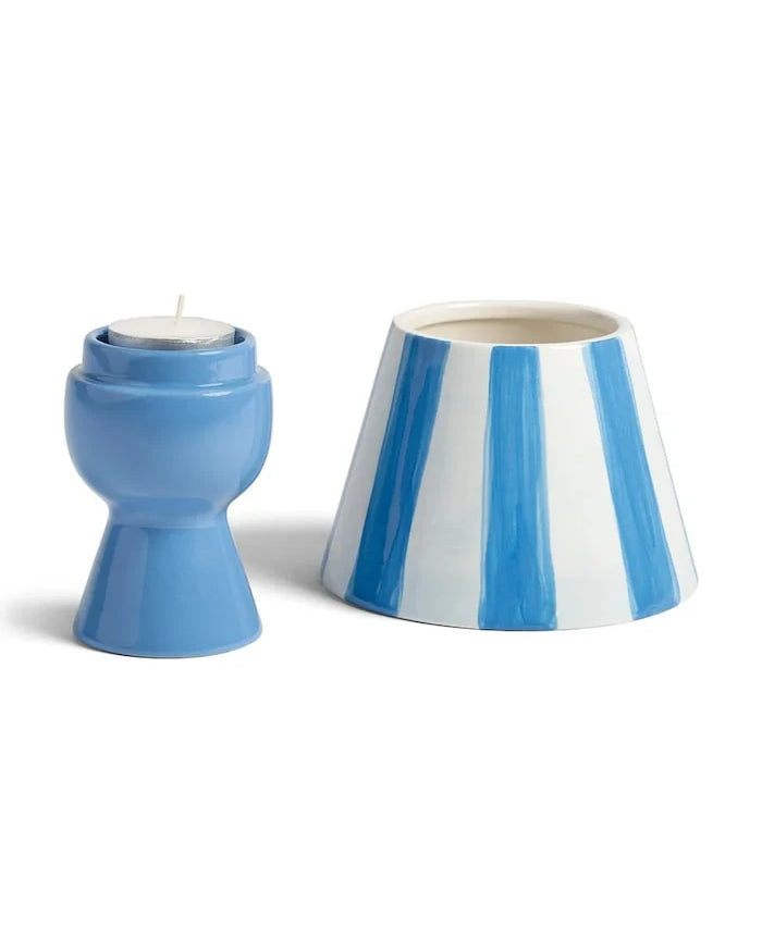 Dekoratif Şamdan &k amsterdam cantine blue 16 cm