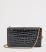 Patent Leather Croc-Embossed Paloma Box Clutch Bag