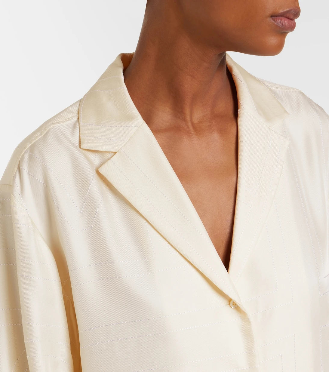 Toteme - Monogram silk satin pajama shirt