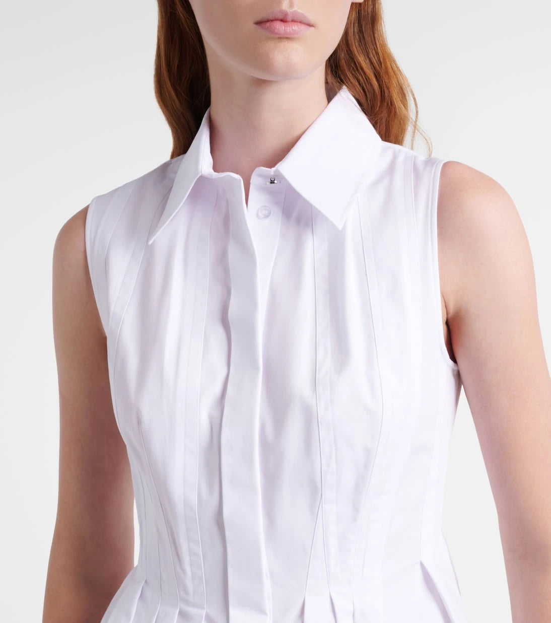 Sportmax - Certosa peplum cotton poplin shirt