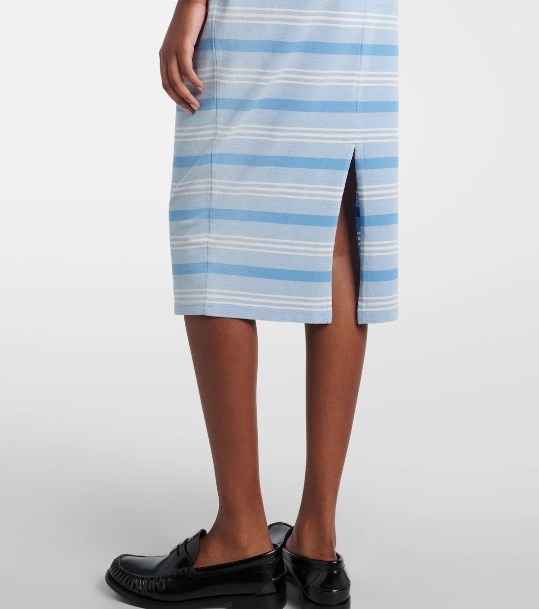Prada - Striped cotton piqué pencil skirt