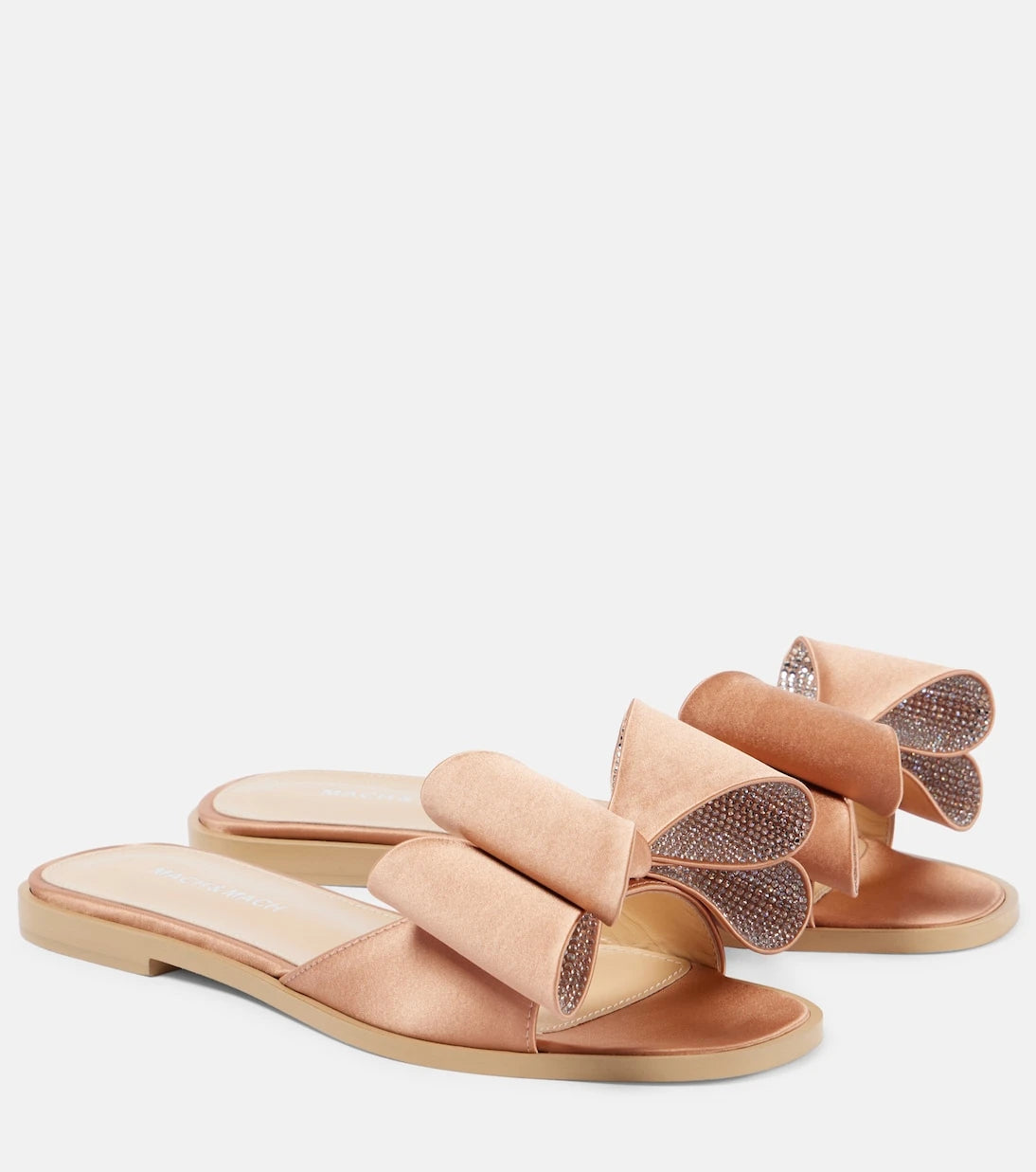 Mach & Mach - Le Cadeau Double Bow satin slides