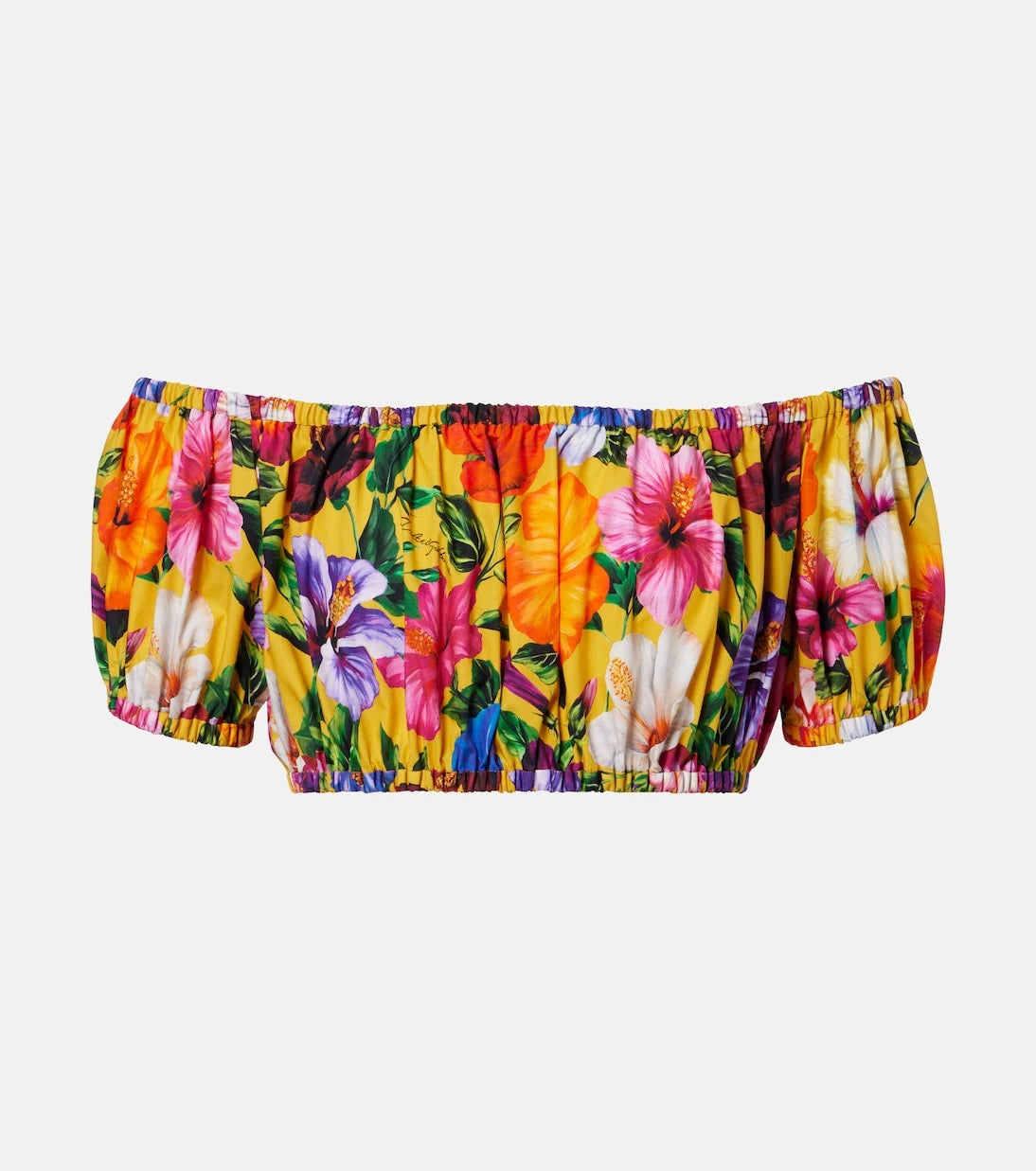 Dolce&Gabbana - Floral off-shoulder cotton crop top
