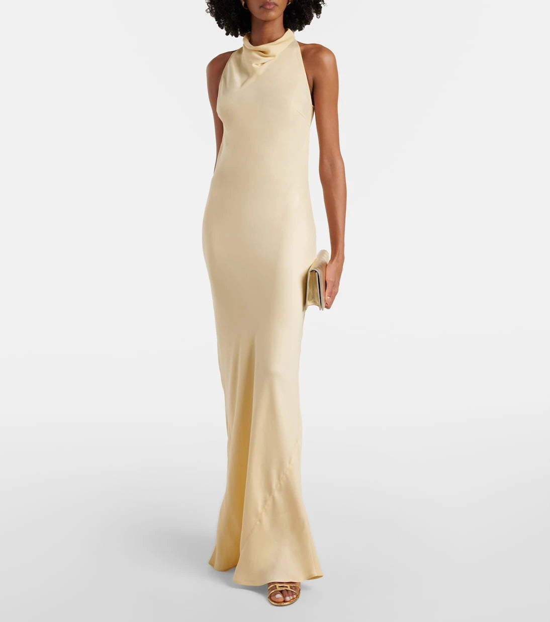 Rotate - Halterneck satin gown