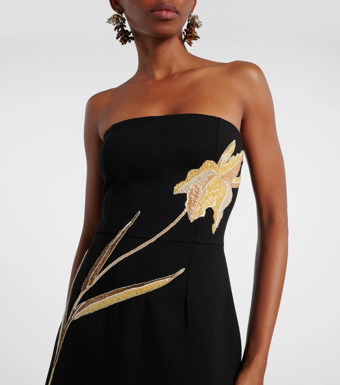 Staud - Brooke embellished strapless midi dress