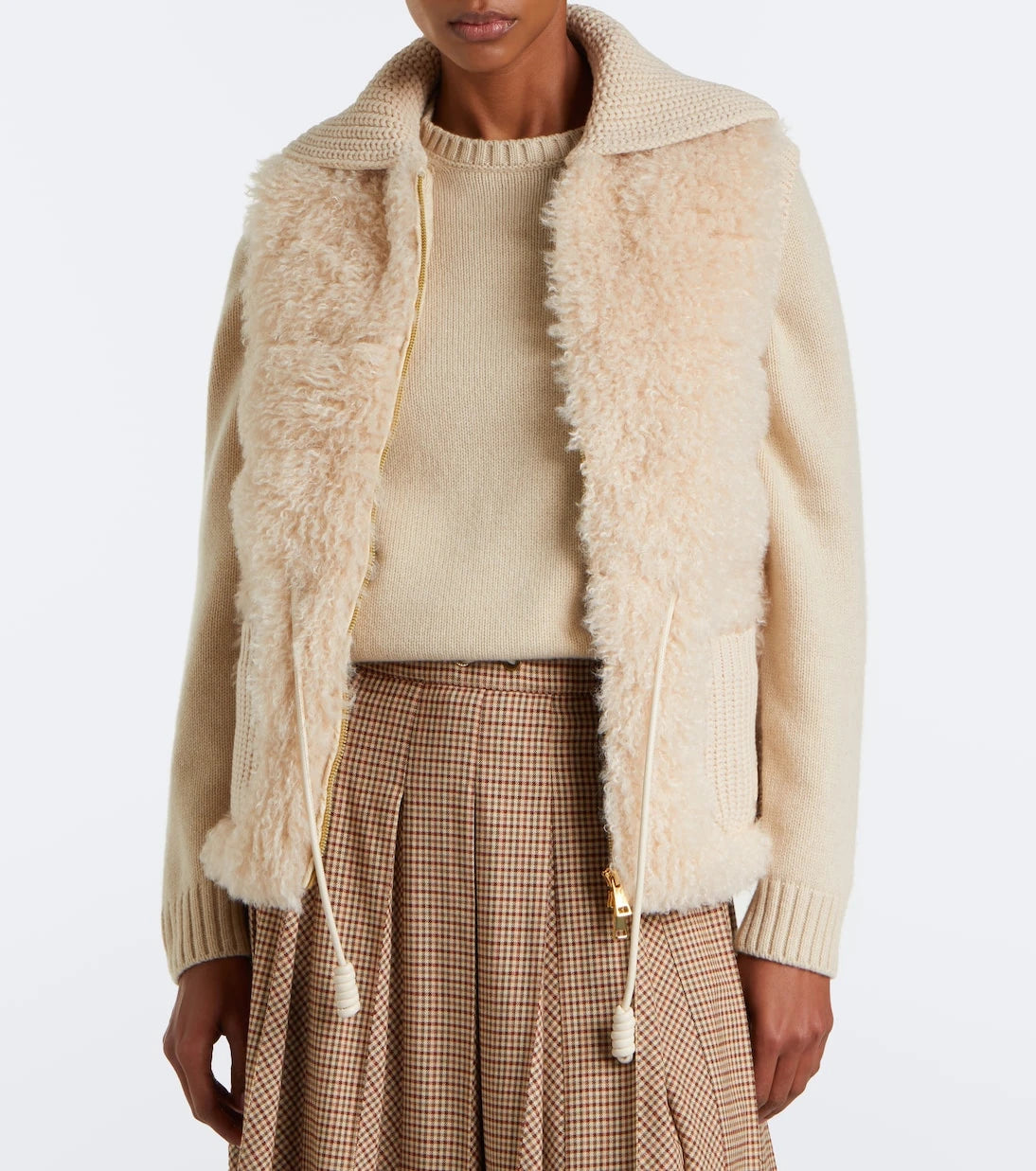 Moncler - Shearling and cashmere down vest