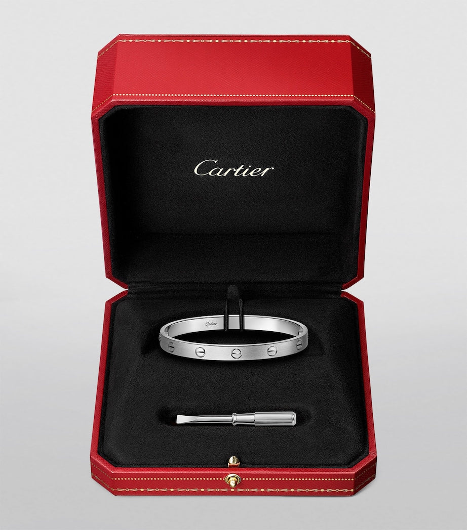 Cartier LOVE Classic White Gold Bracelet - Brushed Finish