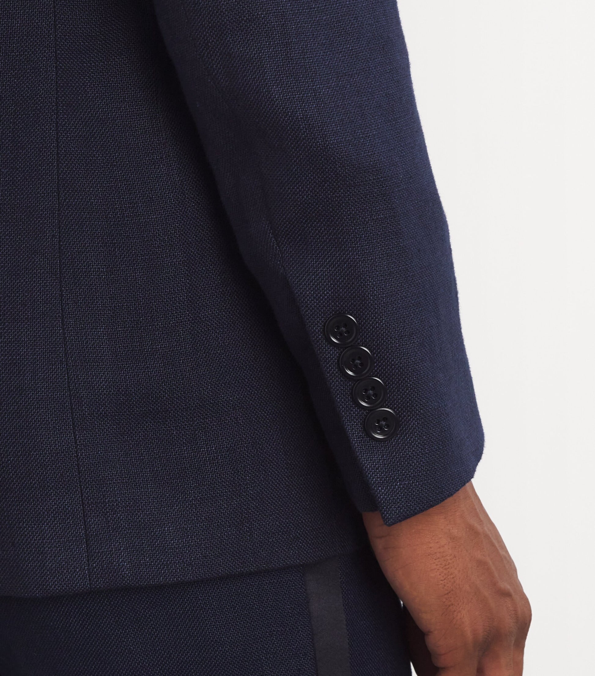 Navy Linen Tuxedo Jacket