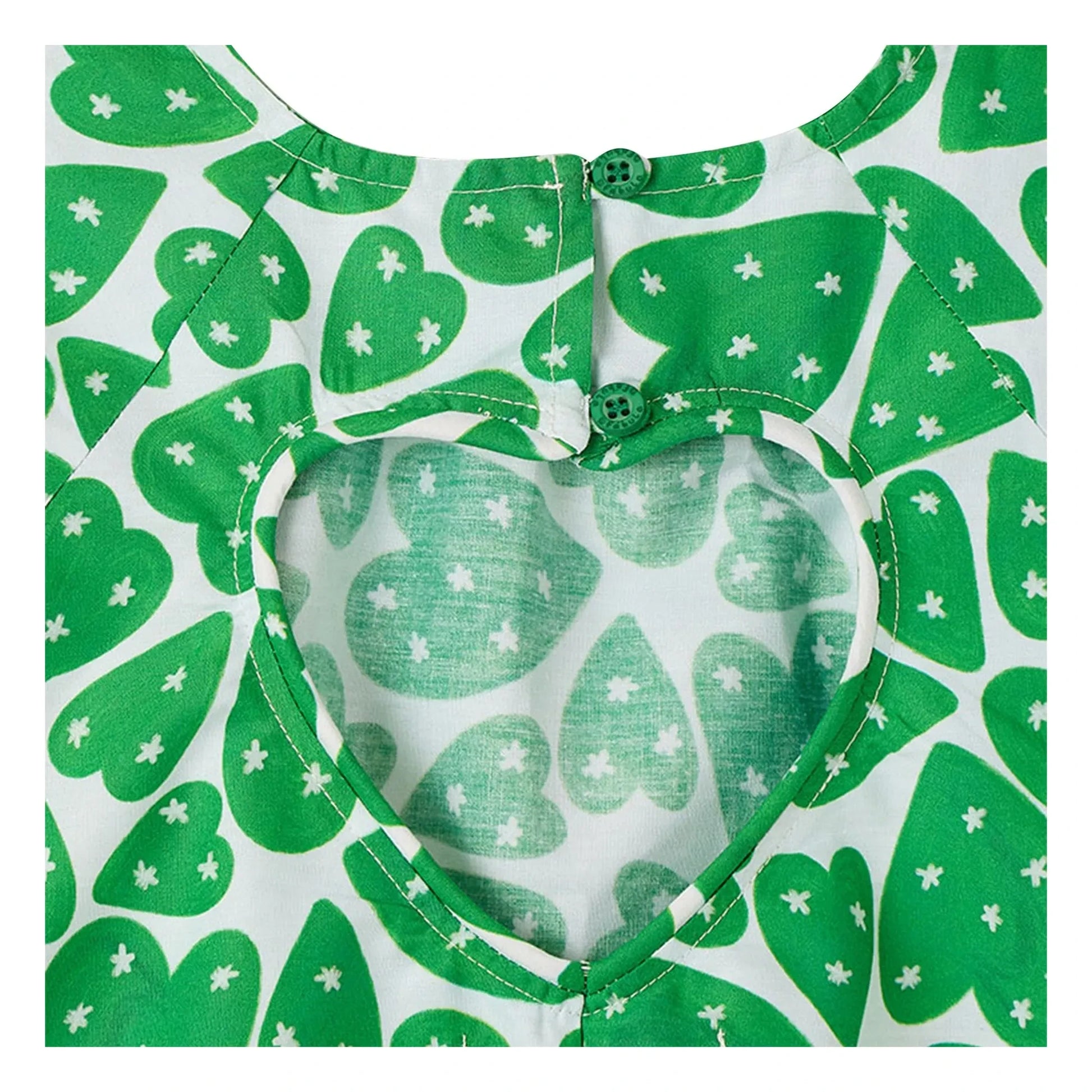 Fabula - Blouse Crop Cœurs | Green