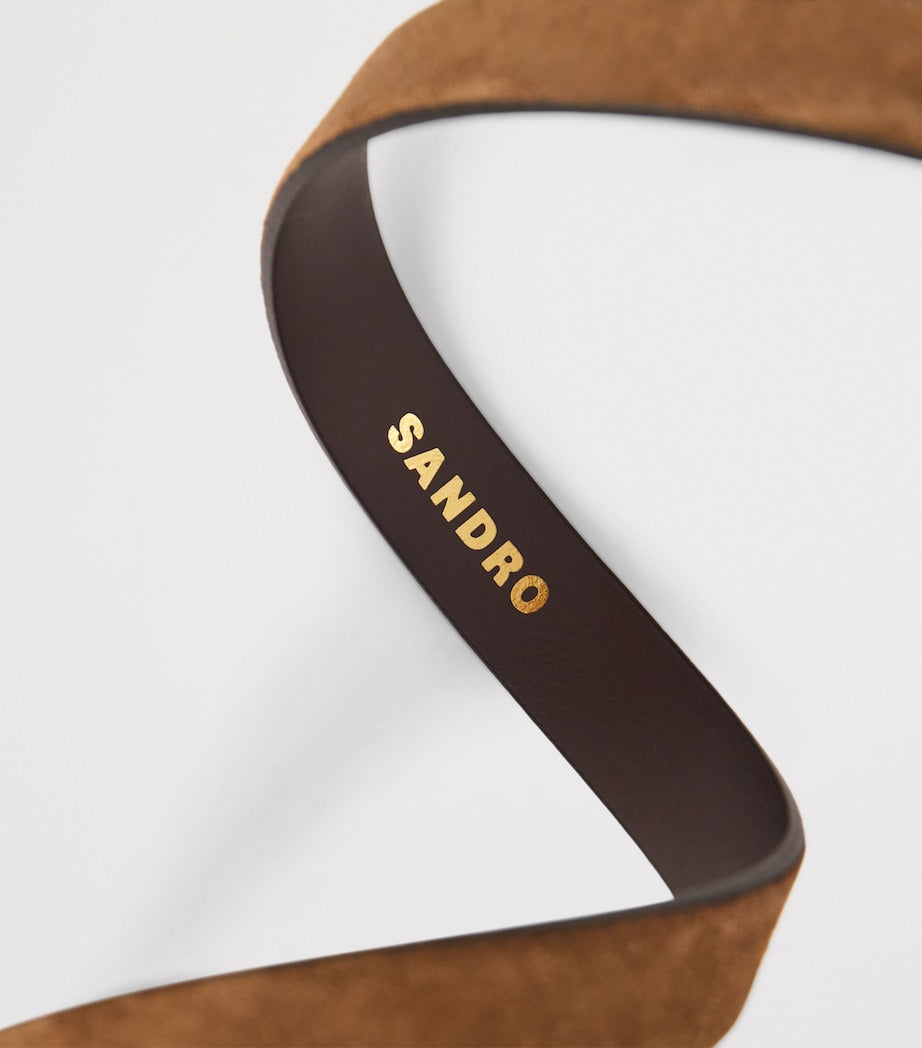 Brown Calfskin Gold-Tone Buckle Belt