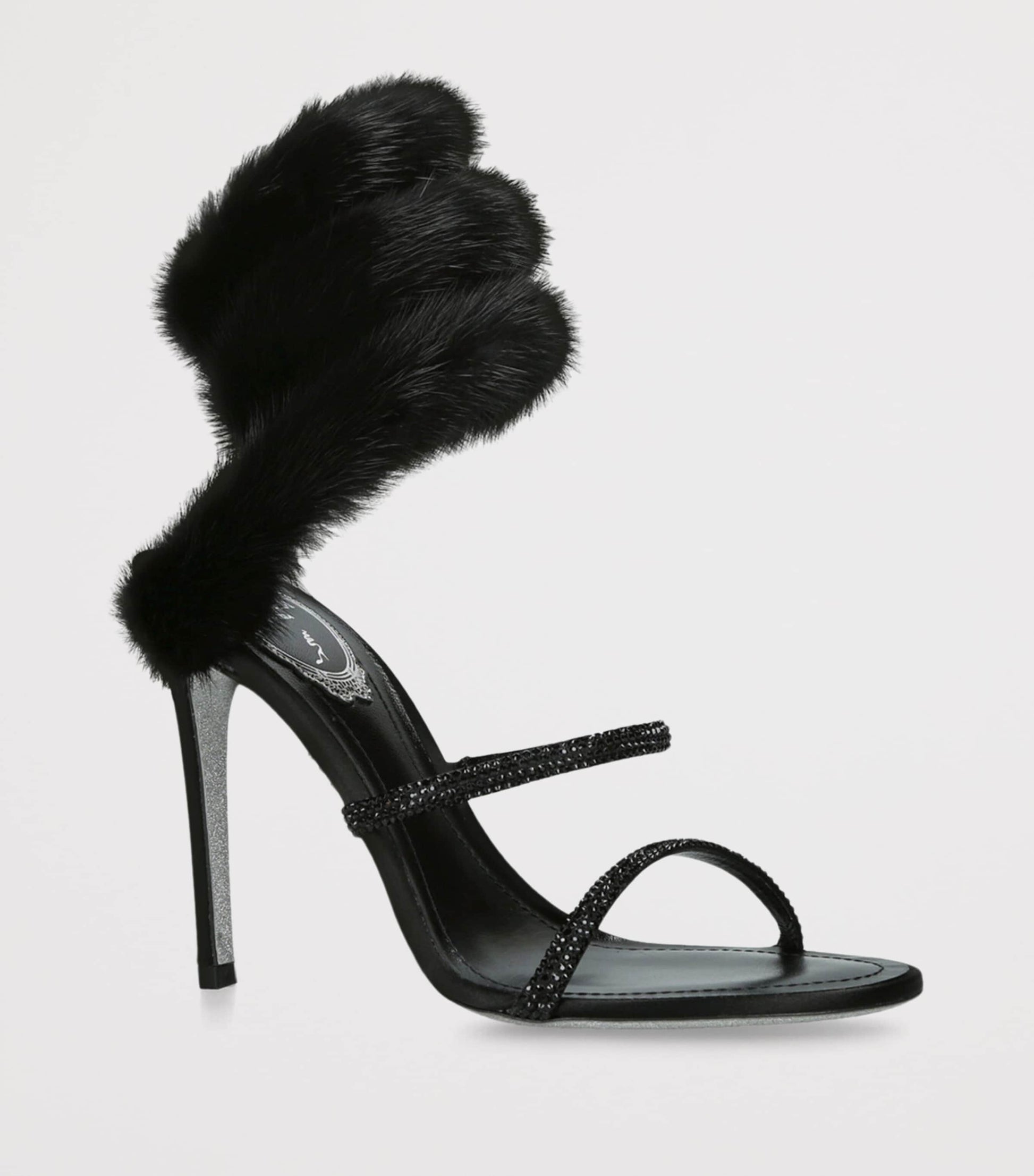 René Caovilla Fur-Trim Cleo Sandals 105